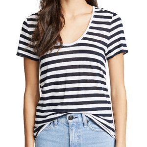 Rag & Bone Laila Stripe Tee (M-Navy)
